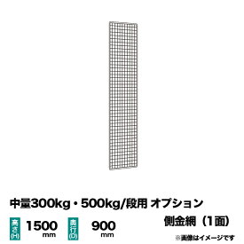 【当社ラック専用】中量300kg・500kg/段用オプション：金網(側) 1面 高さ1500×奥行900mm用 重量(2kg)