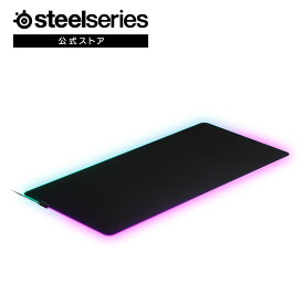 SteelSeries QcK Prism Cloth 3XL ゲーミングマウスパッド ゲーミングマウスパッド 大きい ゲーム用照明 ライト マイクロ織り布 ゲーム内照明 イルミネーション 照明 黒 ブラック シリコンラバー QcKプリズムクロスシリーズ 国内正規品