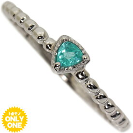 【1点モノ商品】Pt900 トリリアントカットパライバトルマリンリング　0.06ct