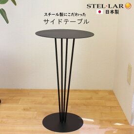 サイドテーブル 北欧 丸型 丸 アイアンテーブル 丸テーブル ソファーサイド ベッドサイド ミニテーブル ラウンドテーブル ナイトテーブル おしゃれ 円形テーブル 花台 プランタースタンド リビング 玄関 高さ55cm 直径33cm 黒 8-BLACK