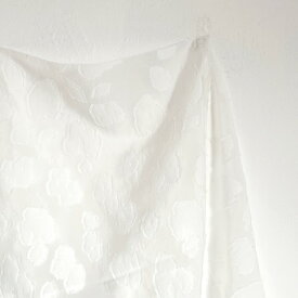 ハンドカットで可愛い柄の とっても軽いコットンキュプラ花柄ジャガード ジャガード生地 生地 布 織物 手芸 ハンドメイド 手作り 可愛い 国産 日本製 ワンピース スカート 軽量 男の子 女の子 白 ホワイト ko98