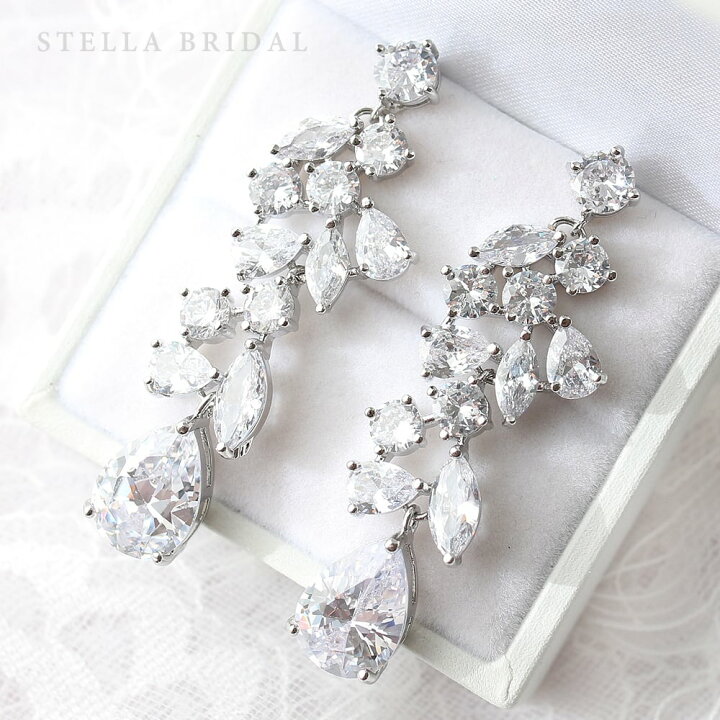 楽天市場】【STELLA BRIDAL公式】ブライダル イヤリング ピアス スノー 
