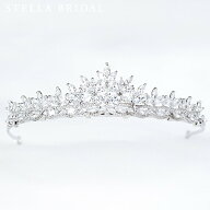 【STELLA BRIDAL公式】《最大180日保証》ブライダル ティアラ セリーヌ シルバー｜ビジュー ウェディング…