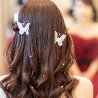 【STELLA BRIDAL公式】バロックパール バタフライ レース ブライダル ヘッドピース 3ピース セット パピ…