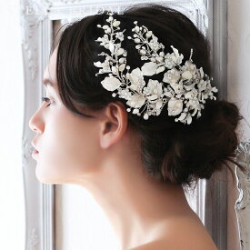 【STELLA BRIDAL公式】パール ブライダル ヘッドドレス シャロン｜スワロフスキー ヘアアクセサリー 淡水パール ウエディング ブライダルアクセサリー ウェディング ビジュー 大ぶり 花嫁 結婚式 人気 ステラブライダル