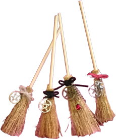 【選べるチャーム付き】ウィッチブルーム/魔法のほうき1点【オーナメント】