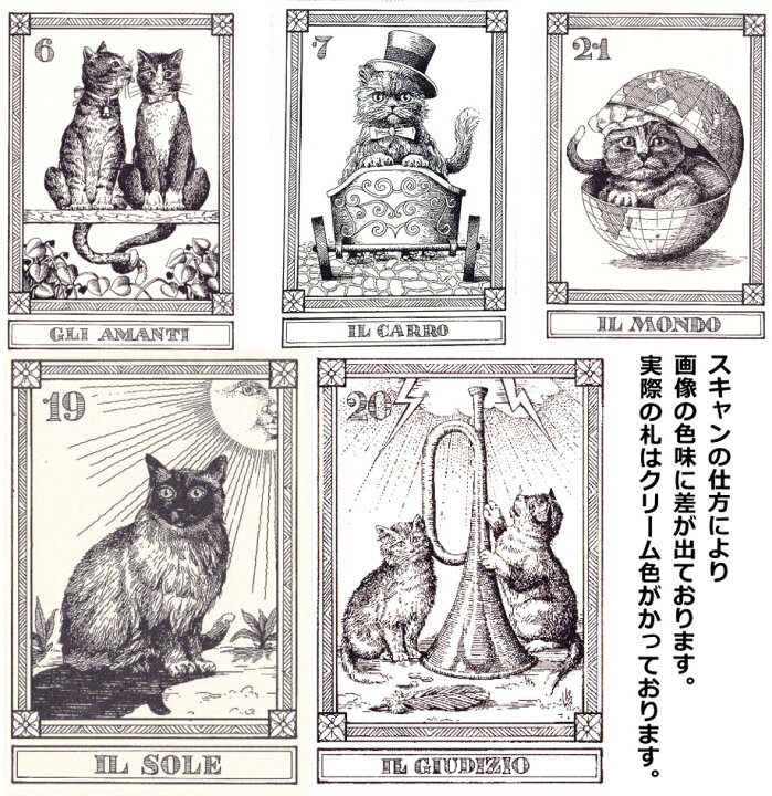楽天市場】22のキャット・タロット/ 22 Arcani Gatti(cats tarot 