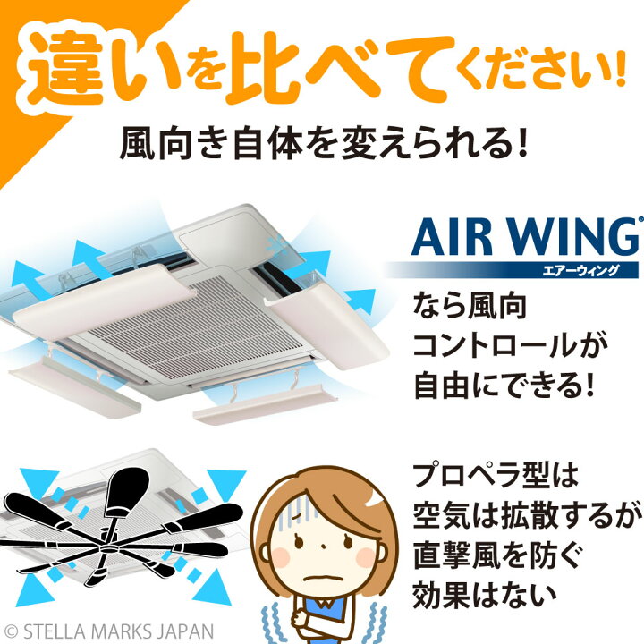 楽天市場 大決算セール中 クーポン利用で２個目半額 単品 日本製 返品保証 エアーウィング プロ エアコン 風よけ 風除け 組立済 風向き 調整 空気循環 エアコンルーバー 暖房 乾燥 冷房 クーラー 節電 業務用 直撃風 軽量 風向調整 オフィス 事務所 店舗 元祖