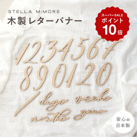 レターバナー 赤ちゃん 木製 100日 ハーフバースデー バースデー ハーフ 月齢 フォト ニューボーン ジャストボーン 100 month 月齢フォト ウッドレター ステラミモア 送料無料 かわいい 数字