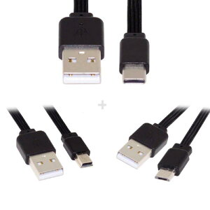 Cablecc USB-C USB 2.0 Type-A - USB 2.0 Type-A  Type-B  Micro  Mini USB�f�[�^�t���b�g�X����FPC�P�[�u��