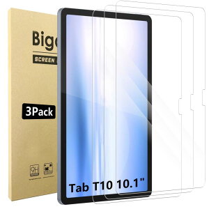 Bigqin �y3���Z�b�g�zNEC LAVIE Tab T10 T1055KAS/TAB10F03 �Ή� �K���X�t�B����10.1�C���` �^�u���b�g�p�ی�t�B���������ߗ�HD 9H�d�x��ʕی십���K���X�t�B�����J�o�[ �ی�t�B����