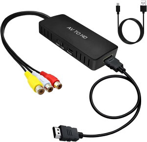 RCA to HDMI �ϊ��R���o�[�^�[ AV �R���|�W�b�gto hdmi �ϊ��A�_�v�^ 3�F�[�q �ϊ� �Â��Q�[���@�iXBOX�APS1�APS2�ASNES�AWii�AN64�j�Â����R�[�_�[(DVD�AVCR�AVHS)�Ȃǋ@�� 3�F�R�[�h����HDMI 720P