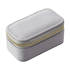 ジュエリーボックス ミニ アクセサリーケース 旅行用 60g 軽量 携帯用 ネックレス 収納 リング ピアス ギフト ラベンダーグレー Chamo