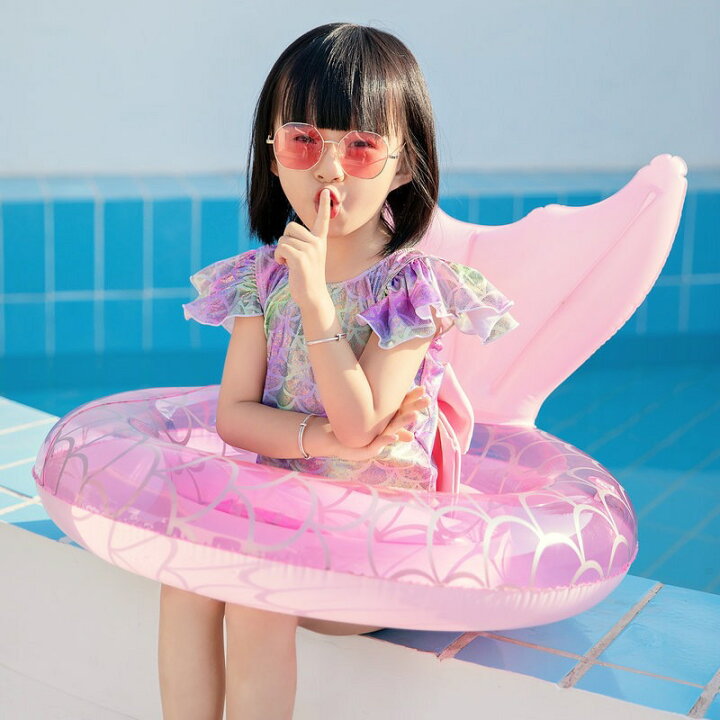 ＜大幅値引き＞浮輪 マーメイド 人魚 尻尾 子供用 ピンク 人魚姫 浮き輪