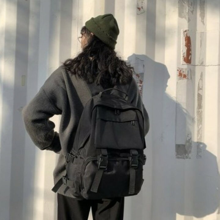 楽天市場 バックパック メンズ レディース リュックサック 黒 大容量 リュック キャンプ ビジネス 学生 オールシーズン ブラック Emonr楽天市場店