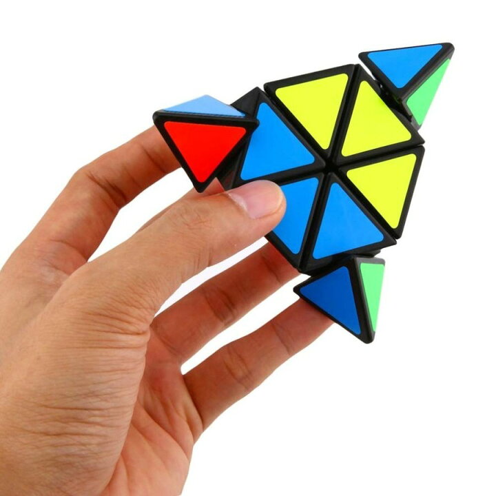 モユピラミンクス三角錐形スピードマジックパズルキューブブラック ホワイト