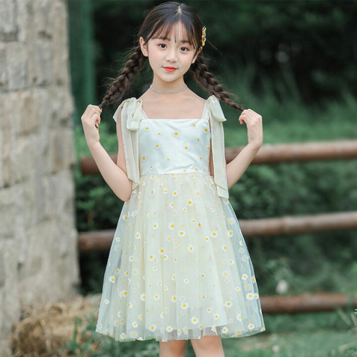 楽天市場 韓国子供服 ワンピース スウィート 花柄 プリンセス キッズ 女の子 ワンピース 夏ワンピ 蝶結び リボン Aラインスカート ガールズ 子供ワンピ フォーマル パーティー 発表会 演出 オシャレ ページュ 110cm 1cm 130cm 140cm 150cm 160cm 誕生日 結婚式 呼ばれ