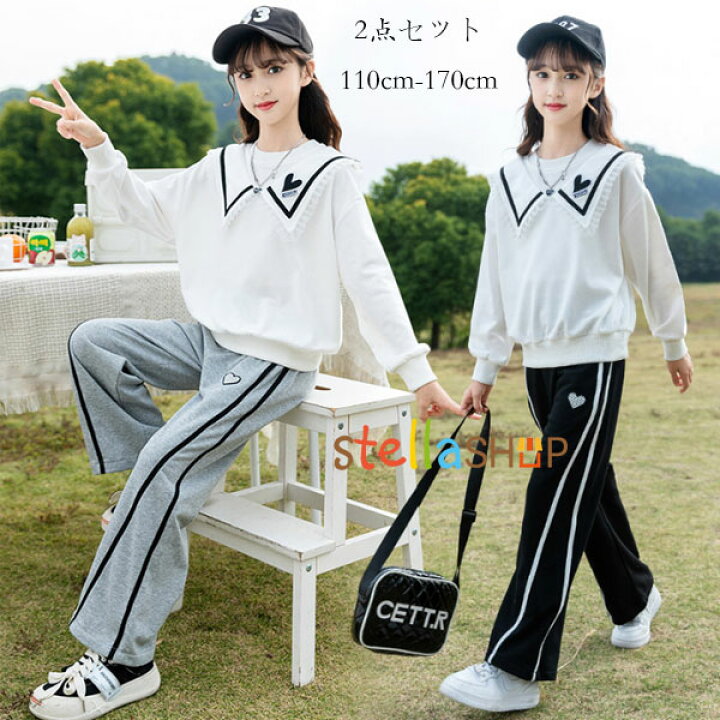 楽天市場】春服 秋服 女の子 セットアップ レジャー 上下セット 小学生 
