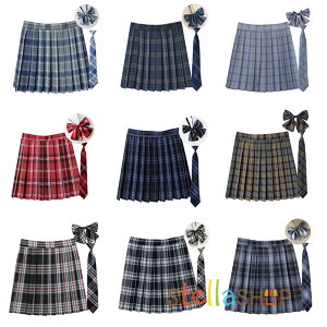 女の子 チェック柄 スクール 制服 スカート プリーツスカート 小学生 高校生 中学生 通学 スクール 女子高生 制服 リボン 女子制服 学生服 年間使いやすい プリーツスカート+ネクタイ+リボン