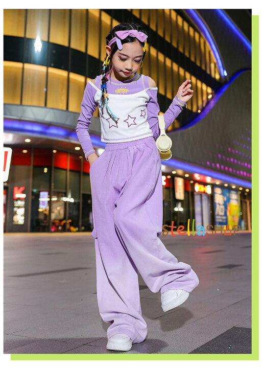 楽天市場】ダンス衣装 女の子 ガールズ かわいい パープル 2点