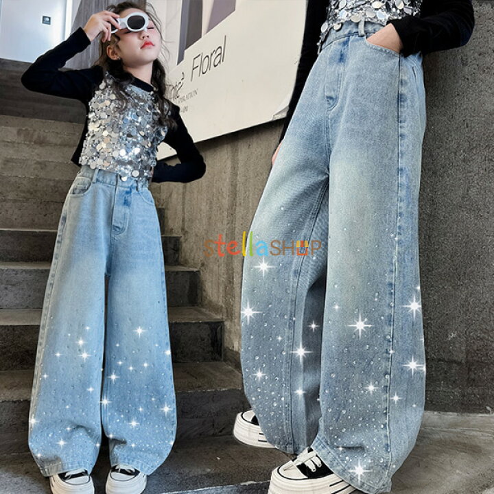 楽天市場】送料無料 韓国子供服 女の子 デニムパンツ 春秋 新品 