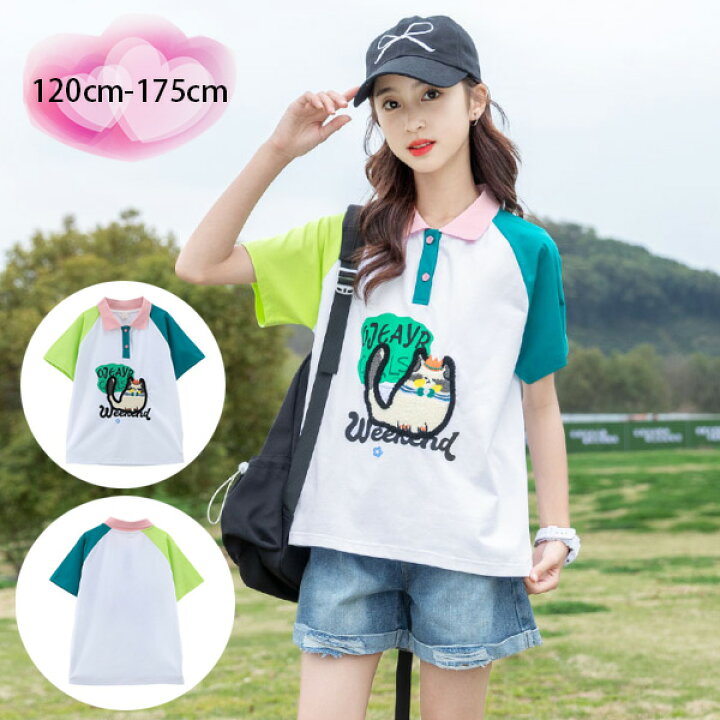 楽天市場】韓国子供服 女の子 夏 Tシャツ 半袖 丸首 かわいい プリント 