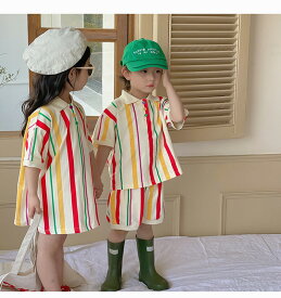 子供服 ワンピース 女の子 セットアップ 男の子 シャツ 半袖 ハーフパンツ キッズ 韓国子ども服 春 夏 おしゃれ 可愛い ベビー服 トップス ボトムス 入学 入園 誕生日 プレゼント ナチュラル シンプル 女児 姉妹 双子 幼稚園 140cm 130 120 110 100 90 80