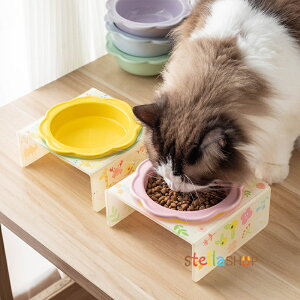 猫用食器 餌台 折りたたみ 犬 食器 犬 餌台 おしゃれ 犬 フードボウル 早食い防止 猫 餌台傾斜 高さ 陶器ボウル 滑り止めシリコンパッド 漏れ防止ガードレール インストール不要 フードボウ