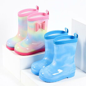 子供用　キッズ　ベビー　女の子　男の子　レインシューズ レインブーツ　軽い おしゃれ 雨具 便利 雨靴 ショート レインシューズ 梅雨對策 台風対策 滑り止 ピンク　ブルー 男女兼用 滑りにくい　雨の日　雪の日　PVC　かわいい　15-24cm　登園　通学