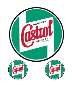Castrol �N���V�b�N���S ���E���h�X�e�b�J�[ 3pcs �J�X�g���[�� �r���e�[�W �R���N�V����