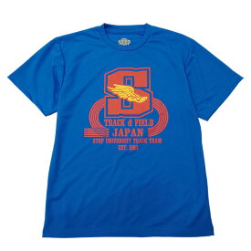 あす楽 ステップスポーツ Tシャツ T&F プリントTシャツ COLLEGE ST-COLLEGEBLUE SteP SPORTS 【メンズ】 【レディース】 半袖 ショートスリーブ ランニング 陸上 ap-m-shirt