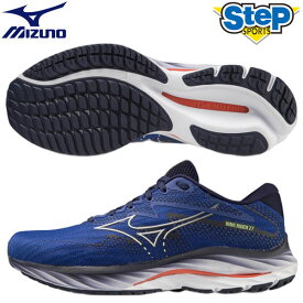 あす楽 ミズノ ランニングシューズ ウエーブライダー 27 SW J1GC230405 ブルー×ホワイト MIZUNO WAVE RIDER 27 SW 【メンズ】 靴 23AW cat-run