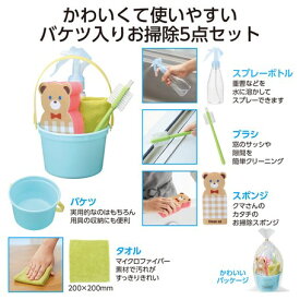 【SS10％オフ】くらし快適　掃除に便利な5点セット | 掃除 便利 セット バケツ タオル 雑巾【10】