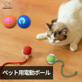 USB LEDライト付き 電動ペットボール インタラクティブ ペットおもちゃ 自動回転 猫 犬 用 USB充電式 ペット用光るボール 音の出ない 電子おもちゃ ランダム動作 知育ボール ストレス解消 室内用 ペットグッズ【50】