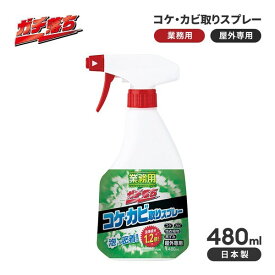 業務用ガチ落ちコケ、カビ取りスプレ │ コケ取り剤 コケ除去剤 カビ取り剤 洗剤 コケ取り スプレー 業務用 コケ 苔 カビ 黒ずみ 泡 480ml 日本製 清掃 掃除 外壁 ベランダ 墓石 コンクリート 屋外用 【50】