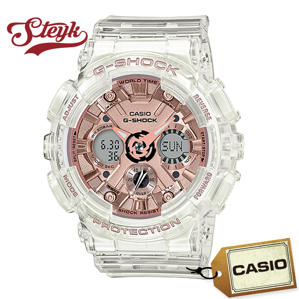 ご購入者様全員に時計拭きプレゼント セールSALE％OFF レビュー投稿で3年保証 CASIO GMA-S120SR-7A カシオ 腕時計 お買い得品 アナデジ メンズ レディース ピンク カジュアル ローズゴールド G-SHOCK スケルトン