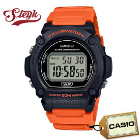 CASIO W-219H-4A カシオ 腕時計 デジタル メンズ ブラック オレンジ カジュアル