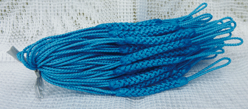 満点のストラップパーツ根付紐（両紐）50本　ブルー