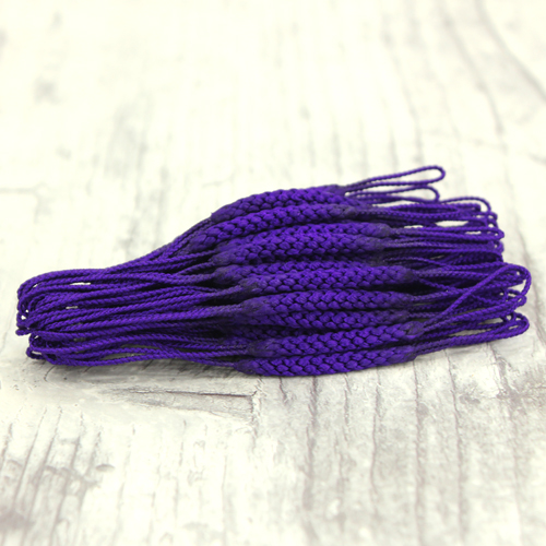 ストラップパーツ根付紐（両紐）50本　紫