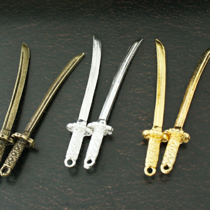 楽天市場】ハンドメイド チャーム パーツ 刀 日本刀 5個入り 