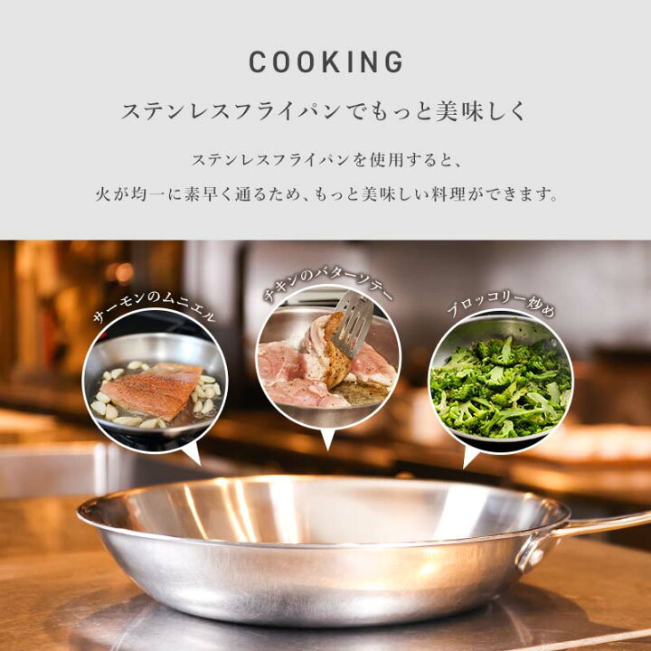 楽天市場 送料無料 ステンレス フライパン 26cm Ih対応 Ih対応 Tri Ply ガス火 3層構造 おしゃれ キッチン キャンプ 収納 取っ手 Ih 軽い お洒落 高級 直火 炒める 調理 料理 長持ち 丈夫 便利 イタリアン ｓｔｇ デザインラボ 楽天市場店