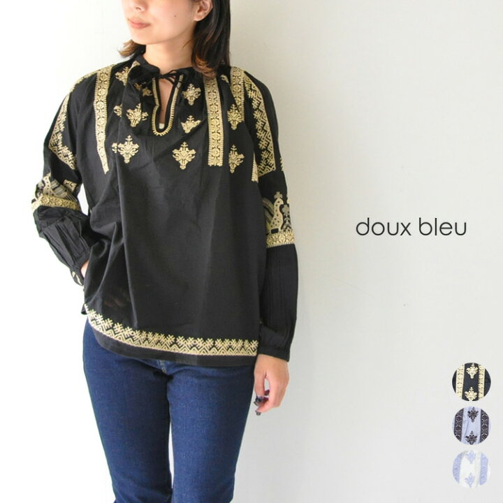 楽天市場 30 Off Sale セール 30代 40代 ファッション コーディネート 送料無料 エンブロイダリー ブラウスdoux Bleu ドゥーブルー 刺繍 オリエンタル プルオーバー Doux Blue Db 1 018 ドゥーブルー Chouquetteシュケットレディース服