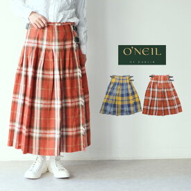 【LINE登録で500円オフクーポン】O'NEIL OF DUBLIN オニールオブダブリン IRISH LINEN LOW WAIST PLEATS WRAP SKIRT 80cm (WITH PIN) NOD0901 【2024SS 春夏】 アイリッシュリネン ローウエスト プリーツ ラップ スカート ギフト プレゼント ランキング