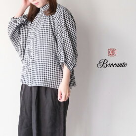 【LINE登録で500円オフクーポン】 Brocante ブロカント フレンチリネン ギンガム グランシャツ 36-268L ドミンゴ 【2024SS 春夏】 ギフト 母の日 プレゼント ランキング