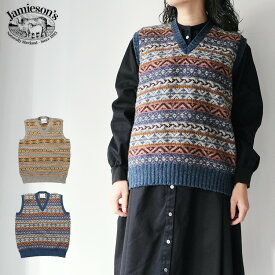 【LINE登録で500円オフクーポン】Jamieson's ジャミーソンズAll over fair isle slip over MK176Vフェアアイルニット Vネック ベスト ギフト プレゼント ランキング