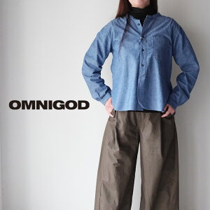 OMNIGOD �I���j�S�b�h Chambray Stand Collar Shirt �V�����u���[ �X�^���h�J���[�V���c 56-979X �V���c �V�����u���[ ��100�� ���{�� �y2026AW �H�~�z �M�t�g �v���[���g �����L���O