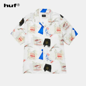 �ySALE25��OFF �艿17,930�~�zHUF MERIDA RESORT SHIRT BU00236SP25 �����_���]�[�g�V���c ���� �J�݃V���c �G�R�o�b�O���� ���S���b�y�� �X�g���[�g �u�����h �n�t ���K�戵�X