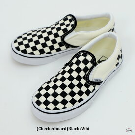 VANS ヴァンズ Uy Classic Slip-On VN000ZBUEO1 クラシックスリッポン キッズ こども 靴 男の子 女の子 バンズ スニーカー 黒 白 チェック カジュアル 紐無し 履きやすい ぺたんこ 人気 18.5 19 20 21cm 正規販売店