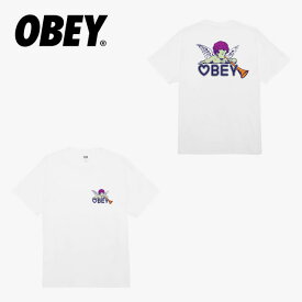 OBEY オベイ OBEY BABY ANGEL 165263700 ベビーエンジェル Tシャツ 半袖 ホワイト 白 天使 クルーネック シンプル コットン 綿 2024春夏 メンズ ストリート カジュアル ショートスリーブ かわいい グラフィック バックプリント 正規品 新品 オベイ 正規取扱店