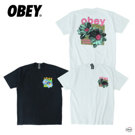 OBEY オベイ OBEY SEEDS GROW HEAVYWEIGHT CLASSIC BOX T-SHIRT 166913705 シーズグロウヘビーウェイトクラシックボックスTシャツ 半袖 春夏 白 ホワイト 黒 ブラック クルーネック コットン 綿 メンズ ストリート カジュアル ショートスリーブ 花 植物 フラワー正規取扱店